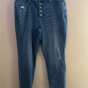 Ava & Viv High Rise Distressed Blue Jeans